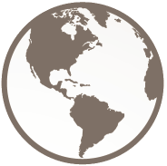 The globe showing the Americas